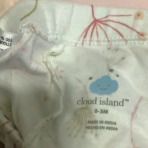 Cloud Island Pink and Cream Bodysuit and Pajama Set - Picture 4 of 6